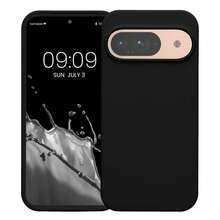 Solid Color Liquid Silicone Summer Fresh Color Phone Case For 9 9A 9 Pro XL 10 10 Pro 10 Pro XL, Smooth Touch Inner Lining With Flannel Anti-Drop Phone Case For Pixel 7A 8A 8 Pro 7 Pro 6A 6 Pro 5 5A - Black - View 6