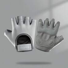 1 par de guantes deportivos unisex, con almohadilla antideslizante, guantes de media-dedo que absorben los impactos, adecuados para levantamiento de pesas, yoga y otros deportes, transpirables y duraderos, esencial para el fitness - Multicolor - Ver 15