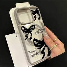 [24h Shipping From DE/FR/ES]Apple 11-17  21-26 Galaxy Phone Case: Black Case With Bow, Supports Wireless Charging, Anti-Drop, Skin-Friendly Magnetic Case, Suitable For IPhone 16 Pro Max, 15, 14 Plus, 13, 12, 11 Protective Case. Christmas Gift, New Year's Gift, Easter Gift, Halloween Gift, For Friends, For Family Birthday Surprise Gift Cell Phone Case - 1pcs - View 2