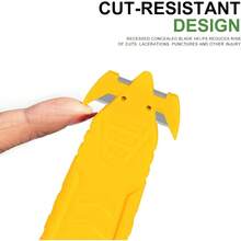 Practical T-Shaped Stainless Steel Packaging Opener, Double-Sided Hidden Blade, Bladeless Tape Cutter, Efficient Cardboard/Shrink Wrap/Stretch Film/Plastic Packing Strap Cutter (Yellow 12pcs/Set) - Yellow-12pcs - View 8