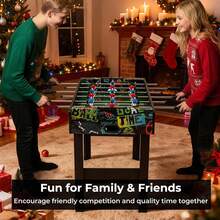 2-In-1 Tabletop Foosball Soccer Game Table With Removable Detachable Legs Graffiti Printed Surface Portable Mini Football Table For Indoor Family Game Room, Home Bar & Leisure Entertainment - Default Title - View 8