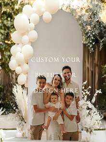 1pc Elastic Banner Arch Backdrop, Personalized Customizable Multi-Size Arch Decoration, Suitable For Dome Background Frame Custom Arch Backdrop Set, Create Festive Atmosphere, Multiple Sizes Available, Suitable For Birthday And Theme Party, Photo Booth Backdrop - Multicolor - View 6