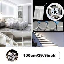 LQHZMYY Tira de luz LED de cocina alimentada por USB con interruptor de barrido manual, control de interruptor de gesto de onda simple, cinta adhesiva de doble cara incluida, perfecta para fondo de espejo, iluminación de TV y electrodomésticos, iluminación de cocina | Tira LED moderna | Luz de relleno para transmisión en vivo, luz de gabinete de cocina - Blanco - Ver 17