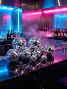 11pcs Mirror Disco Ball Set, Silver Disco Ball, Decorative Disco Ball, Birthday Party, Graduation Party, Bachelor Party, Decorative Ball, Bar Decor - 1 SET - View 3