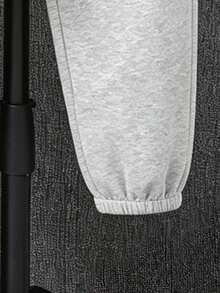 2pcs/Set Boys Cartoon Print Warm Hoodie And Sweatpants Set - Grey - View 5