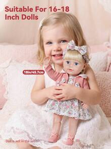4PCS 16-18IN Children Doll Floral Dress Set Knit Cardigan + Headband + Socks (Multi-Color Optional) Children Fun Toy Doll Clothes Children Birthday Gift Gift For Kids Holiday Party Use Reborn Doll Realistic Doll Outfit (Doll Not Included) - Multicolor - View 4