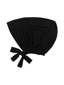 1pc Women's Solid Color Elastic Band Adjustable Beanie Hat Scarf Cap - A-black (Upgraded Version) - View 6