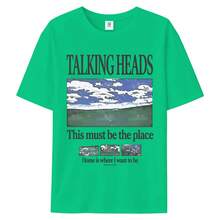 Talking Heads Graphic T-Shirt, "This Must Be The Place" Lyric T-Shirt, Retro 80s Rock Inspired T-Shirt, Unisex Classic Album Lyric Graphic T-Shirt - Green - View 1