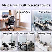 Ergonomic Mesh Office Chair With Flip-Up Arms, Adjustable Height Breathable Mesh Back & Thick Cushion Seat, 360° Swivel Rolling Computer Desk Chair, BIFMA Certified Heavy Duty 300 LBS Office Chair For Adults, Black - Black - View 3