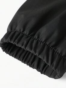 1pc Men's Black Hooded Jacket, Suitable For Casual And Office Wear - Black - View 6