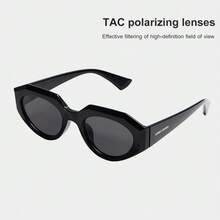 CAMEL CROWN Kacamata Fashion untuk Aktivitas Luar Ruangan, Kacamata Fashion Polarized Gaya Retro dengan Perlindungan UV - Hitam Mengkilap dan Abu-abu - View 1
