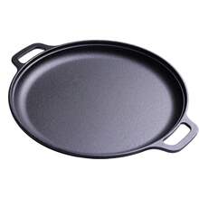 LugoBox 1pc Cast Iron Grill Pan, Pre-Seasoned 11.02 Inch Skillet With Dual Large Loop Handles, Kitchen Gadgets For Pizza Lovers Kitchen Accessories Kitchen Accessories - View 1