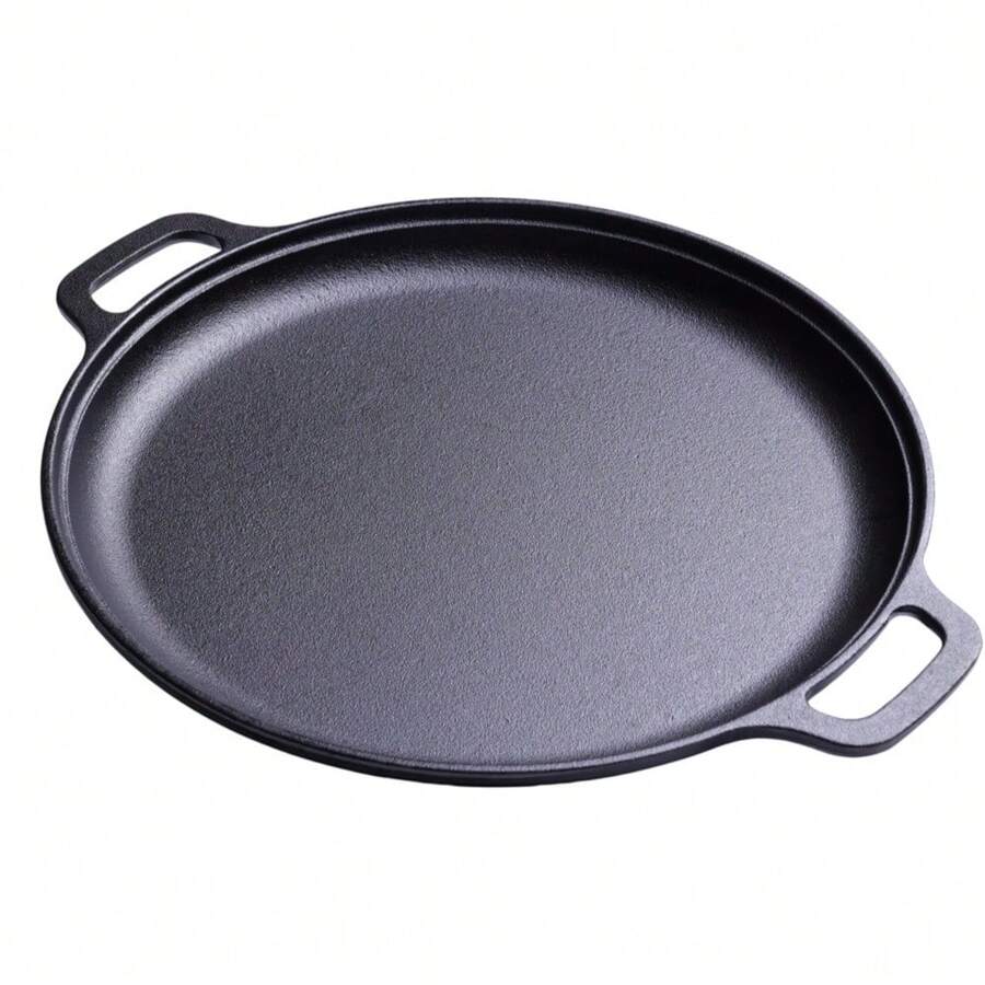 LugoBox 1pc Cast Iron Grill Pan, Pre-Seasoned 11.02 Inch Skillet With Dual Large Loop Handles, Kitchen Gadgets For Pizza Lovers Kitchen Accessories Kitchen Accessories - View 1