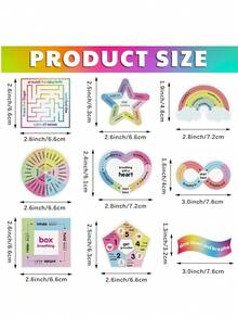 ‌Calm Strips Anxiety Sensory Stickers‌,Fidget Textured Strips‌,Textured Sensory Stress Relief Stickers, Stress Relief Tactile Stickers‌, Sensory Calm Adhesive Strips,Waterproof Raised Texture Decals For Phone Laptop Water Bottle - 1 Sheet (12 Pieces) - View 6