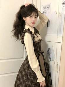 Women Midi Dresses - Coffee Brown - View 6