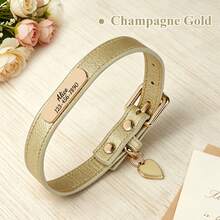 Lightweight PU Litchi Grain Soft Leather Customized Dog & Cat Collar, Sweet & Cute, Engraved Nameplate - Multicolor - View 31