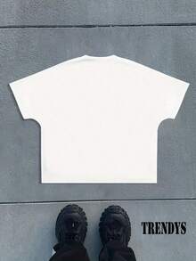 Men's Dark Hop Style Short Sleeve T-Shirt With Urban Print - Putih - View 2