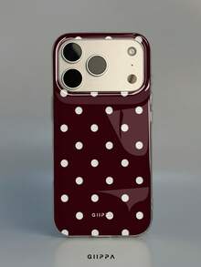 GIIPPA 1件白色底紅色鏤空波點圖案設計手機殼，適用於Phone 17 Pro Max，相容Phone 16 Pro Max、15 Pro Max、14 Pro Max，韓系高端時尚趣味手機殼，相容11/12/13/14/15/16 Pro Max Plus，優雅設計男女皆宜，送給女友的聖誕節、情人節、復活節、婚禮季與生日完美禮物 - 彩色 - 查看 1