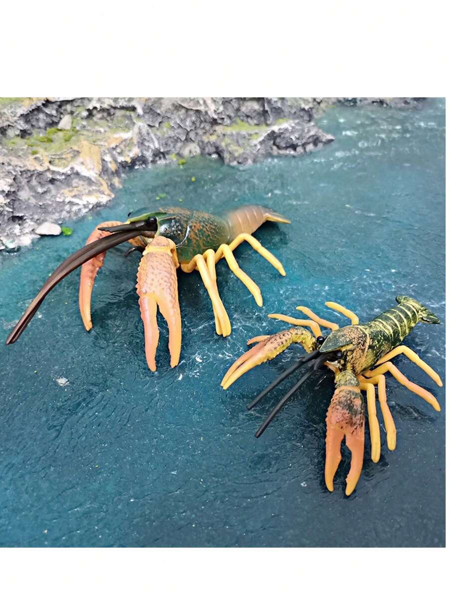 1pc Realistic Ocean Animal Lobster Model Freshwater Crayfish Cherax Quadricristatus Cognitive Decoration Ornament - Multicolor - View 1
