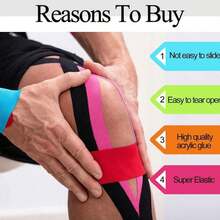 1pc Sweat-Proof Elastic Knee Bandage, Muscle Tape, Sports Muscle Protection Tape; Suitable For Fitness/Running/Cycling/Climbing, Easy To Use And Fit Sports Protection Product, Sports Protection Bandage. - Multicolor - View 7