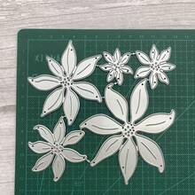 Troqueles de metal con flores y estambres patchwork para kit de creación de tarjetas, juego de troqueles para papel en relieve, plantillas para scrapbooking y suministros para máquina - plata - Ver 4