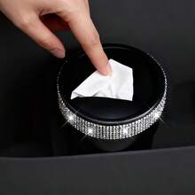Rhinestone Car Coin Holder, Luxury Design, Practical Coin Storage, Place In Car, Dual-Purpose, Create Elegant Car Interior - Car Diamond-encrusted Coin Box - View 11