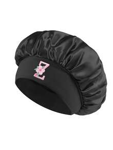 1 pezzo Cuffia da notte in raso nero, Cuffia da notte con stampa di lettere A-Z, Personalizzabile, Cuffia da notte in raso con elastico morbido, Adatta per la cura dei capelli, Viaggi, Prodotti per capelli, Strumenti per capelli, Accessori per capelli, Parrucchieri e Forniture per capelli - nero - Visualizzare 13