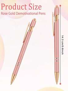 22pcs Set/ (2 Pens + 20 Refills) Rose Gold Retractable Ballpoint Pens, With Touchscreen Rubber Tip, Dual Function Writing And Touchscreen, Convenient To Use, Suitable For Various Occasions - 22pcs Set - View 3