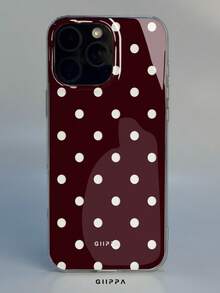 GIIPPA 1件白色底紅色鏤空波點圖案設計手機殼，適用於Phone 17 Pro Max，相容Phone 16 Pro Max、15 Pro Max、14 Pro Max，韓系高端時尚趣味手機殼，相容11/12/13/14/15/16 Pro Max Plus，優雅設計男女皆宜，送給女友的聖誕節、情人節、復活節、婚禮季與生日完美禮物 - 彩色 - 查看 5