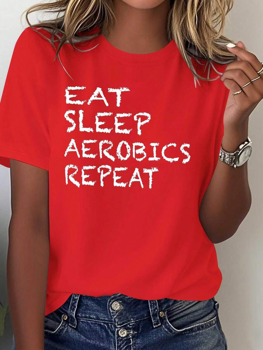 Motion AEROBICS Women's T-Shirt: Pure Comfort - [Red] - View 1