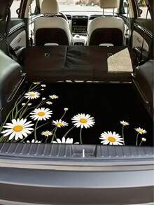 可愛白色雛菊汽車後車廂內襯墊，通用款，防污防刮防水，後車廂內裝保護墊，寵物旅行露營女性禮物 - A - 查看 2