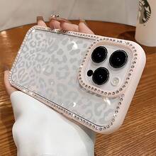 [24h Versand aus DE/FR/ES]Apple 17 16 15 Promax Handyhülle: Glänzende Leopardenmuster Handyhülle, luxuriös und minimalistisch, mit Strass besetzt, stilvolle Hülle mit sternförmigem Diamanten, geeignet für iPhone 17 Pro Max, 17, 16, 15, 14 Plus, 13, 12, 11. Weihnachtsgeschenk, Neujahrsgeschenk, Ostergeschenk, Handyhülle Geschenk für Frauen Männer Geburtstagsgeschenk - 1 Stück Bildfarbe - Übersicht 1