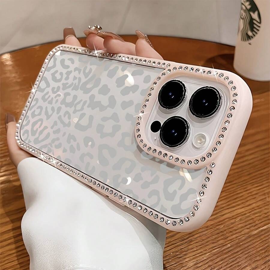 [24h Versand aus DE/FR/ES]Apple 17 16 15 Promax Handyhülle: Glänzende Leopardenmuster Handyhülle, luxuriös und minimalistisch, mit Strass besetzt, stilvolle Hülle mit sternförmigem Diamanten, geeignet für iPhone 17 Pro Max, 17, 16, 15, 14 Plus, 13, 12, 11. Weihnachtsgeschenk, Neujahrsgeschenk, Ostergeschenk, Handyhülle Geschenk für Frauen Männer Geburtstagsgeschenk - 1 Stück Bildfarbe - Übersicht 1