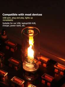 3/2/1 USB 玻璃蠟燭氛圍燈 | 室內裝飾燈，適合晚餐、聖誕節、萬聖節 | 舒適氛圍 LED 燈，模擬蠟燭芯設計，動態火焰效果，非常適合派對和新年禮物 - A - 查看 9