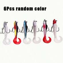 Umpan Lunak Bass Lead Head Hook, 6 Paket 6 Warna Umpan Plastik, Cocok Untuk Memancing di Air Asin/Air Tawar - MultiWarna - View 7