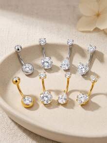 1pc Sexy 14G Belly Button Ring Belly Rings Belly Button Piercing Jewelry For Women Belly Button Rings Belly Ring Neval Rings For Beach Vacation - Multiple Styles - 1.6*10mm - View 4