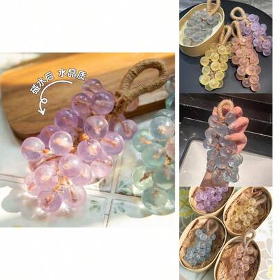 Crystal Grape Soap Handmade Bright Grape Bunch Handmade Soap Gift Box Simulated Grape Soap Finished Product
