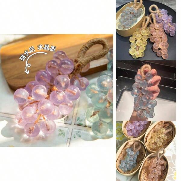 Crystal Grape Soap Handmade Bright Grape Bunch Handmade Soap Gift Box Simulated Grape Soap Finished Product