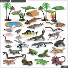 Set Mainan Model Katak, Kadal, dan Buaya Mini yang Realistis, Model Hewan dan Tumbuhan Kolam yang Realistis, Set Mainan Model Hewan untuk Meja - MultiWarna - View 12