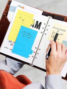 1pc Adhesive Label Divider With Bright Memo Notes And School Index Tabs, Suitable For Students And Adults Learning Supplies School Supplies - one-size - View 7