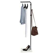 Garderobenständer, freistehender Garderobenbaum, Metallgarderobe, Flurbaumgarderobe, L-Form Garderobenleiste mit 3 Aufhängehaken für Eingang und Ecke - Schwarz - Übersicht 8