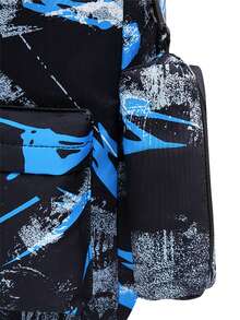 Conjunto de 2 piezas de mochila y bolso bandolera con estampado de grafiti de nailon para hombres, estilo callejero, adecuado para adolescentes en la escuela (mochila de vuelta a la escuela) - Azul - Ver 7