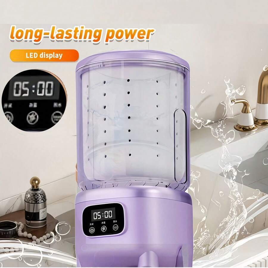Portable Fully Automatic Washing Machine, USB Rechargeable, Suitable For Business Travel, Home, RV Use, Can Wash Underwear And Socks. Includes Washing Machine, Cleaning Tools, Blender, Garment Cleaner (RV Mini Washer)