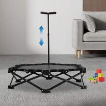 Cama elástica plegable, cama elástica con asas ajustables, cama elástica plegable - Negro - Ver 10