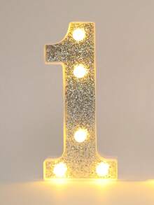 1件 21cm/8.26in 銀色字母燈 家居裝飾，婚禮生日派對求婚裝飾字母與數字燈，女孩宿舍房間裝飾燈，字母燈牌 - 銀色 - 查看 29