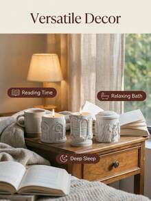 1pc Roman Relief Candle Cup Mixed Soy Wax Candle, Romantic And Cute, Perfect Home Decor For Autumn And Winter, Ideal Gift For Friends And Loved Ones. Suitable For Friends Gathering, Wedding, Yoga And Spa, Creates Romantic Candlelight Dinner Atmosphere, Also Can Be Used As Birthday Candle - 1PC - View 6