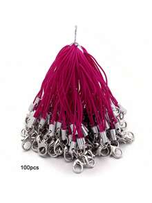 20pcs 65mm Colorful Phone Lanyard Lobster Clasp Hanging Rope Phone Chain Eyelet Handmade Rope Pendant Cartoon Polyester Key Doll Rope Pendant Key USB Drive Lanyard - 100 Lobster Ropes - View 6