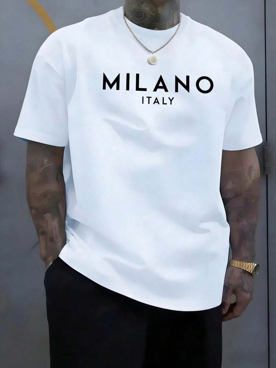Za Unisex T-Shirt 100% Cotton Regular Fit With Graphic Print, Short Sleeve, Casual Style, Summer Streetwear, Urban Style, Printed Top, Vintage Fashion, Soft And Breathable. - 軍綠色 - 查看 1