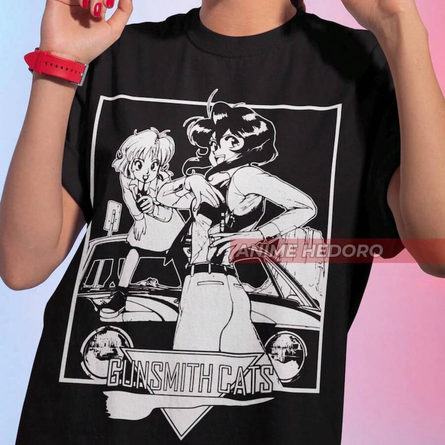 Camiseta Unisex de Anime Gunsmith Cats Rally Vincent, Camiseta Retro Manga Waifu