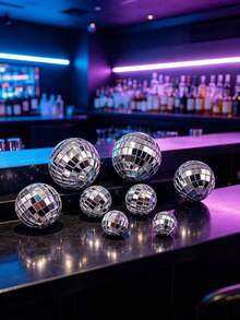 11pcs Mirror Disco Ball Set, Silver Disco Ball, Decorative Disco Ball, Birthday Party, Graduation Party, Bachelor Party, Decorative Ball, Bar Decor - 1 SET - View 6